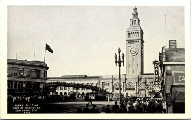 San Francisco Bay Perry Building Early Postcard RPPC California Post Card