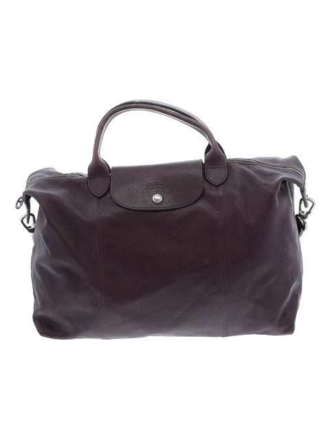 Longchamp Women Purple Le Pliage Cuir Large Satchel One Size