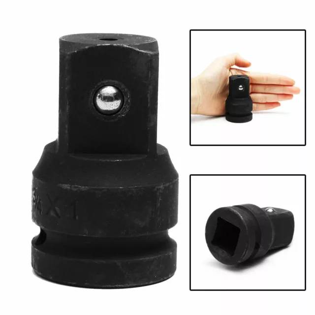 3/4" to 1 inch Drive Black Air Impact Socket Adapter Reducer Heavy Duty Ratchet
