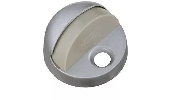 Lot of 2 - Stanley Hi-rise Floor Door Stop Satin Chrome Solid Brass SP9203