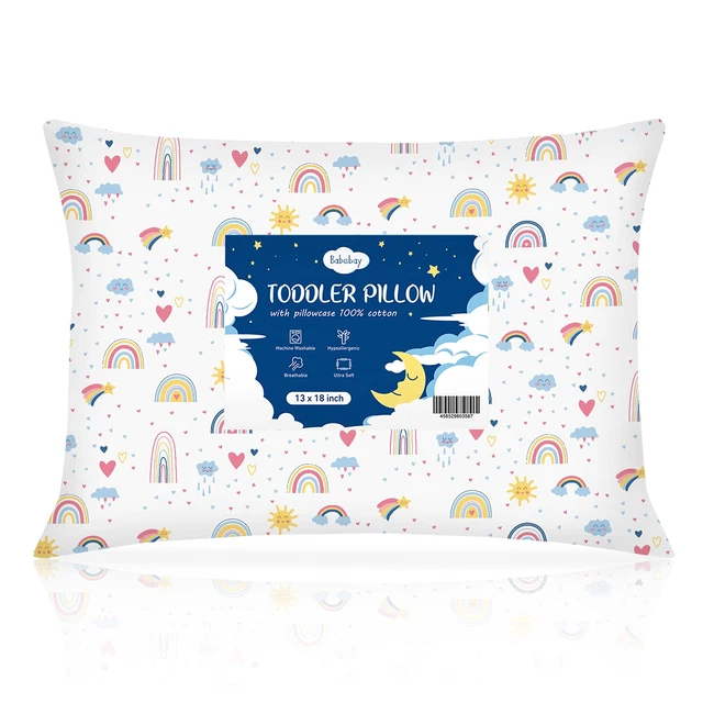 Toddler Pillow,13X18 Soft Baby Pillows for Sleeping, Machine Washable Kids Pillo