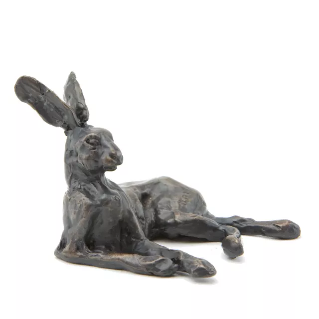 Bronze Hare "Lying Hare Maquette" Sculpture by Sue Maclaurin.  Nelson & Forbes