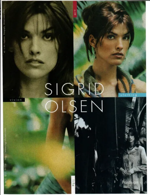 1998 Sigrid Olsen Magazine Print Ad Art Life Vision Clothing Brunette in Jungle