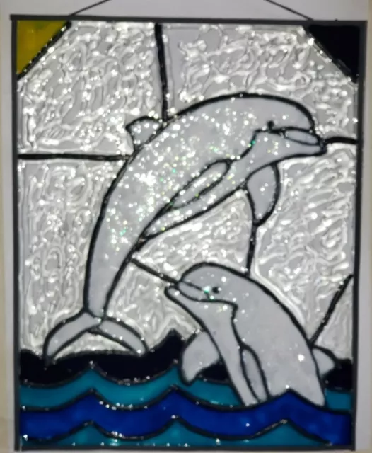 Glaze Leaded Hand Painted Stain Glass Framed Art