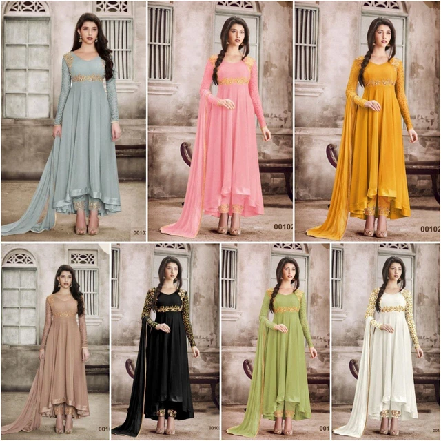 Bollywood Sposa Pakistano Festa Pesante Indiano Nuovo Salwar Abito da Anno