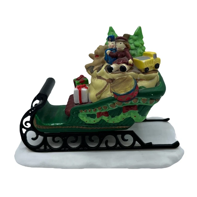 Vtg Depart 56 Sleigh & Tiny Reindeer North Pole Heritage Village Christmas Decor