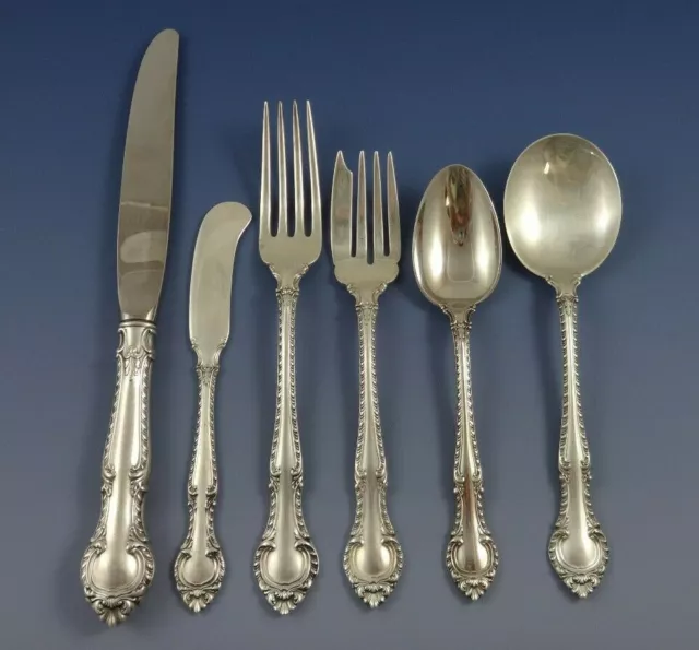 English Gadroon by Gorham Sterling Silver Flatware Set for 12 Service 82 Pieces