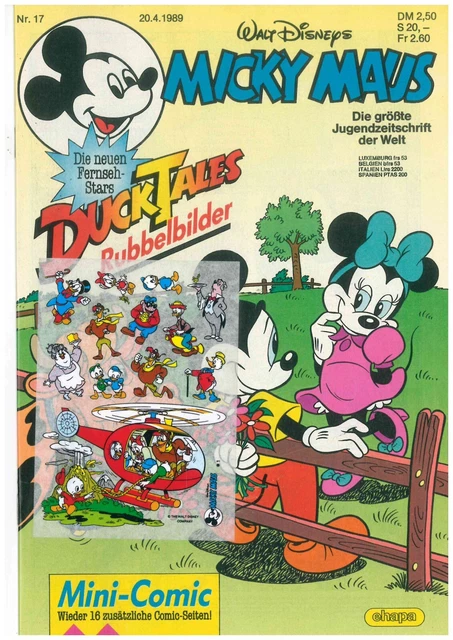Micky Maus Heft Nr.17-1989 mit allen festen Beilage ungelesen TOP(M56