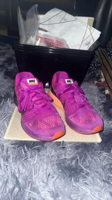 Nike Lunarglide 7 Womens Size 8.5 Running Shoes Sneakers Purple Orange747356-501