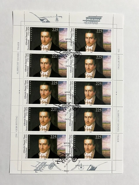 BUND BRD Kleinbogen Zehnerbogen 2255 I°BN Albrecht Thaer Raster 45/45 rar selten