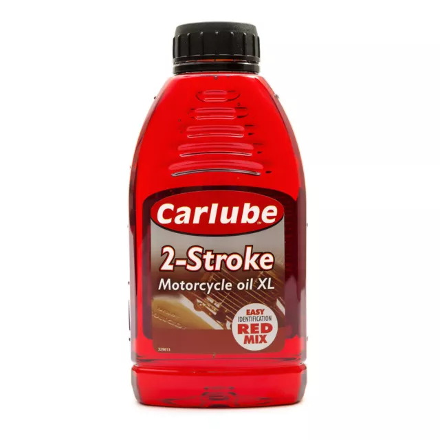 Carlube 2 Stroke Motorcycle Oil 500ml High Performance Lawnmower Red Mix