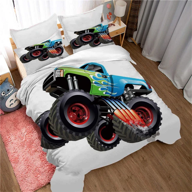 Monster Truck Bedding Set Duvet Cover and Pillowcase Fans Gift Single Double