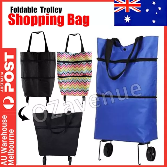 Pull Shopping Trolley Cart Bag Foldable Wheels Carts Bags Market Luggage Basket