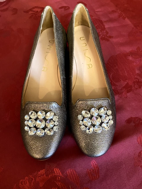 Escarpins Samantha En Cuir Véritable - Gris Et Cuir Façon Poulain - Taille 36,5/37 - Neufs Avec Boîte