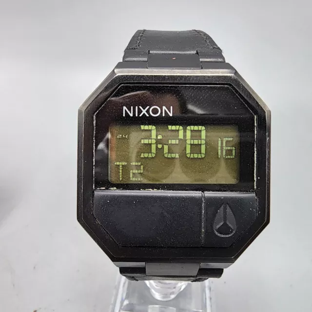NIXON ROBOT ROCK Watch Men Black Tone Digital Alarm 38mm Octagon New ...