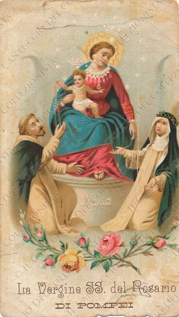 Vergine Maria SS del Rosario Pompei Madonna Orazione Santino