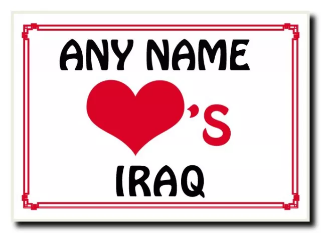 Love Heart Iraq Personalised Jumbo Magnet