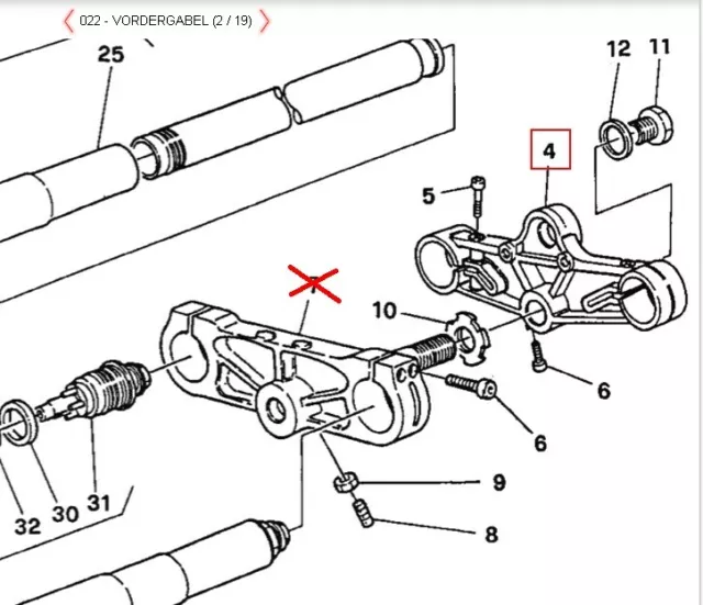 Originale Ducati 900SS 750SS 888 851 Ponte Forcella Sopra 34110061A