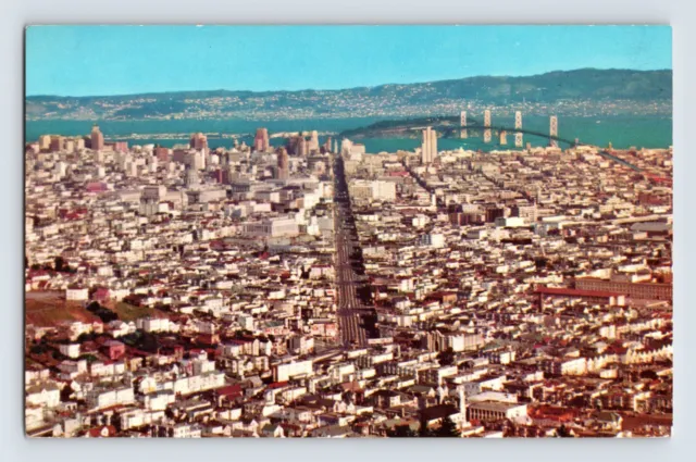 Postcard CaliforniaSan Francisco CA Market Street Aerial 1960s Unposted Chrome