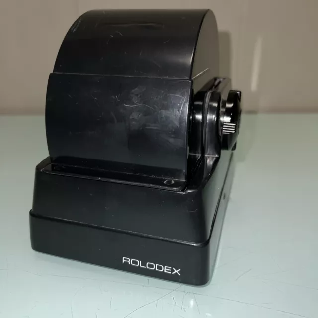 Vintage ROLODEX Zepyr American Corp Black Rotary Card File (R-202?) USA *chipped