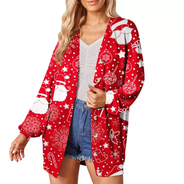 Winter Coat Long Sleeves Keep Warm Santa Claus Xmas Coat Create Atmosphere