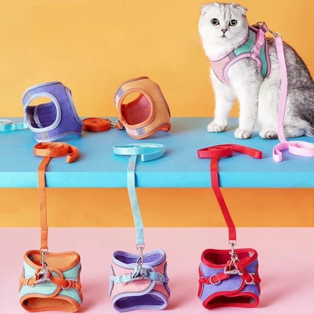 Cat Harness Leash and Collar Set Escape Proof Kitten Vest Harness for Walking