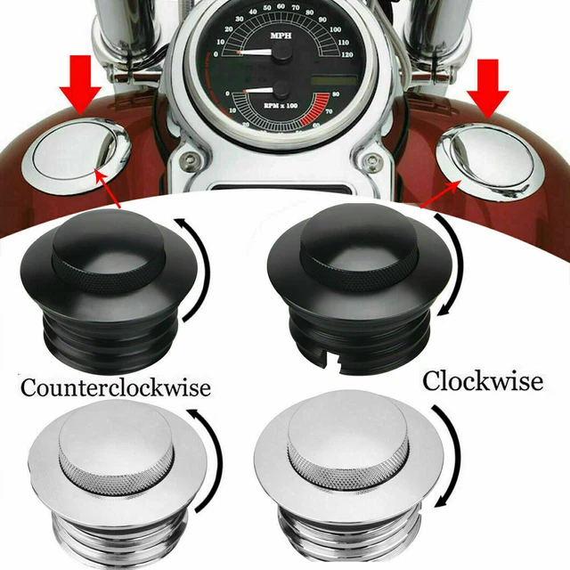 CHROME/BLACK MOUNT FLUSH Pop Up Vented Fuel Tank Gas Cap Cover For