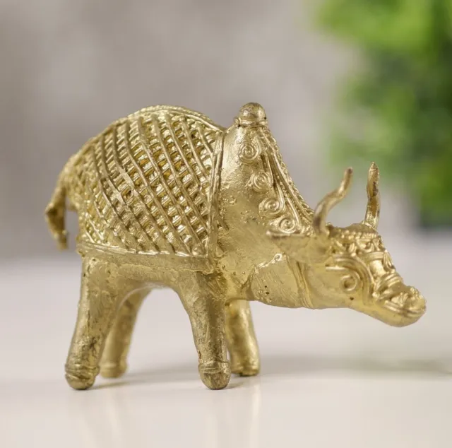 Ox Dipped in Shimmer handcrafted dhokra tabletop decor by Sowpeace.in