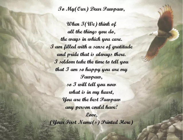 Pawpaw Personalized Poem Christmas Gift/ Birthday Gift/Father's Day Gift #3