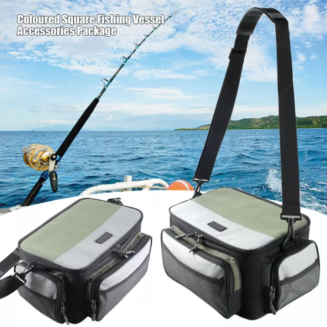 Fishing Tackle Large Bag Pack Outdoor Waist Shoulder Tote Storage Box Zipper AU