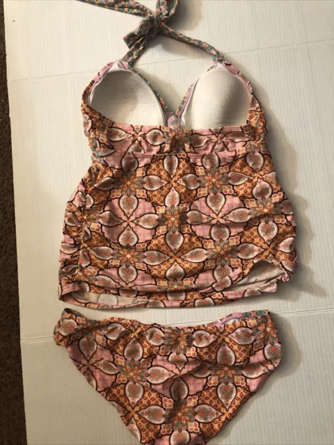 Beach Bump by Motherhood Maternity Pink Floral Tankini Swimsuit Top Medium 3