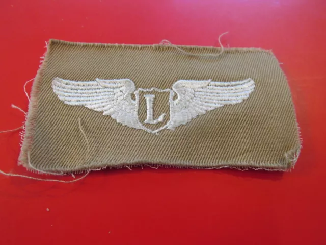 WW2 WWII US Army Air Force Liaison  Pilot Khaki Cloth Wings Insignia Badge