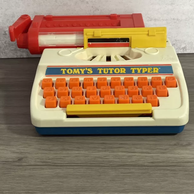 1977 Toy Typewriter Tomys Tutor Plastic Children's Toy~Moveable Parts