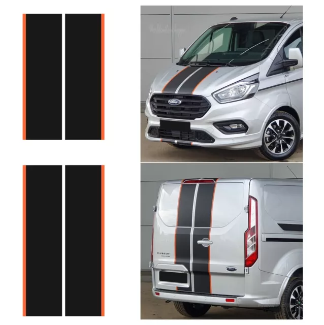 Adesivi Stickers Fasce Anteriori e Posteriori per Auto Ford Transit Custom