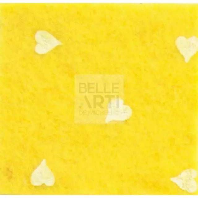 Panno Lenci 1 Mm 30X40 Cm Giallo/Bianco Cuori