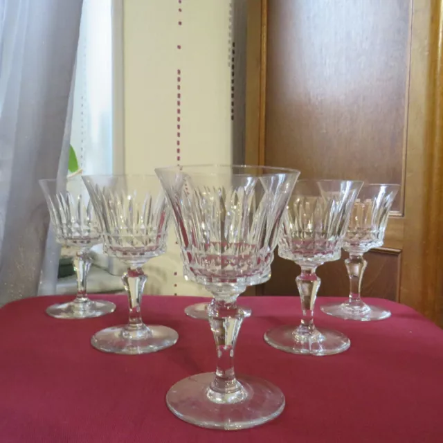 6 verres à vin en cristal de baccarat modèle Piccadilly H 11,5 cm signé