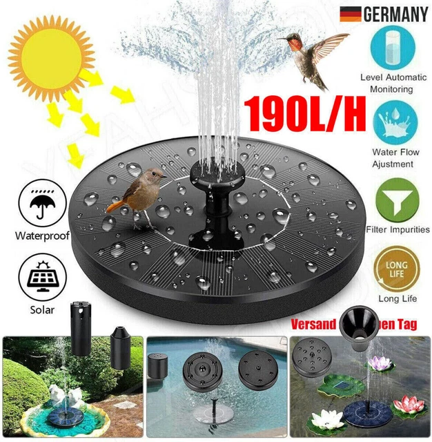 Fontaine D'eau Solaire, Fontaine Bionique Solaire Multifonctionnelle Avec Buses Pour Jardin, Aquarium Et étangs, Pompe à énergie Solaire, PE+ABS