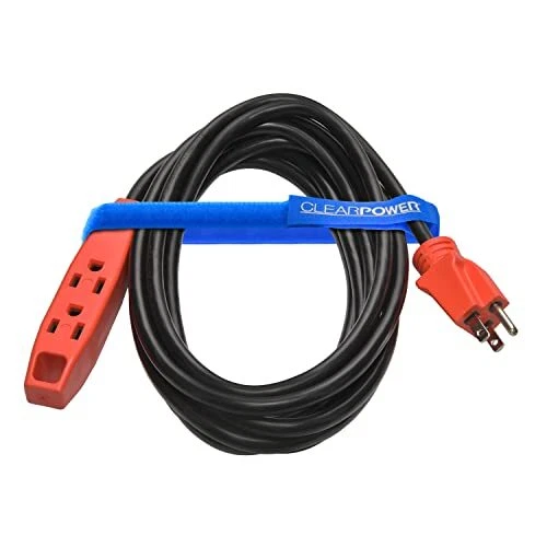 Cable de extensión interior/exterior Clear Power 8 ft 14/3 SJTW 3 salidas de alta resistencia...
