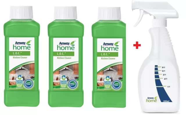 3 Amway L.O.C. LOC Detergente per la Cucina da 500 ml sgrassatore .