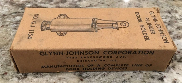 NOS / NEW OLD STOCK Glynn-Johnson Copper Foot Plunger Door Stop - #1154 NICE!!!! 3