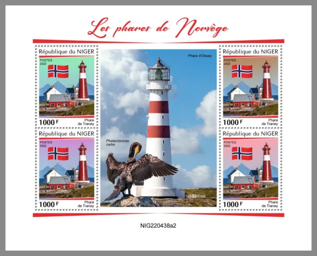 NIGER 2022 MNH Norwegische Leuchttürme Norway Lighthouses #438a2