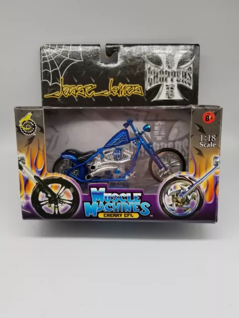 Muscle Machines West Coast Choppers Jesse James Cherry Cfl 1:18 Scale