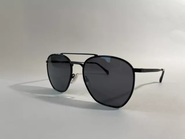 Authentic Hugo Boss 1090S 003IR Matte Blk Metal Square Sunglasses Grey Lens 2