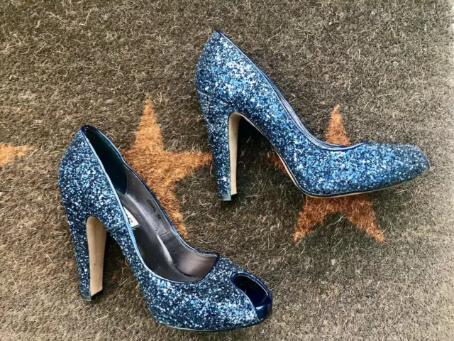 Custom Made to Order, Glitter High Heels. Blue High Heels. Bridal Shoes.  Sizes 5.5-11. Blue Pumps. - Etsy