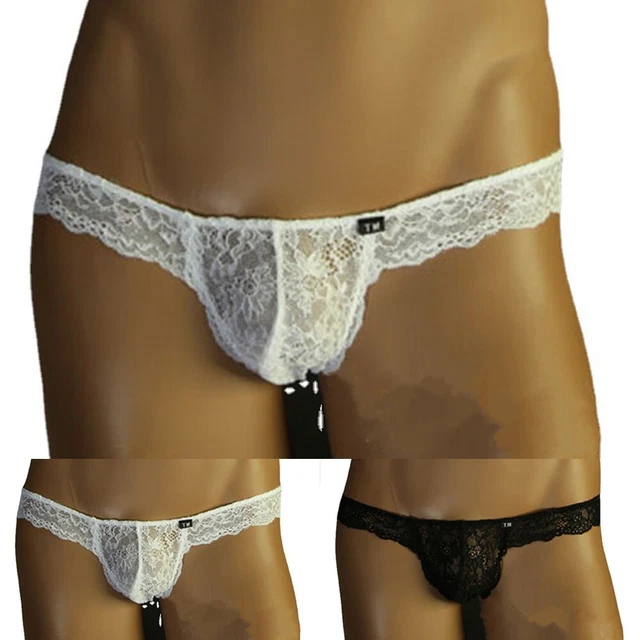 Sous-vêtements homme slips dentelle sissy string culotte taille basse M-2XL