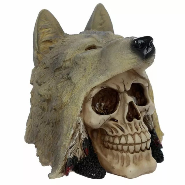 Puckator Skull with WOLF HEAD Ornament Home Gothic Figurine Decor