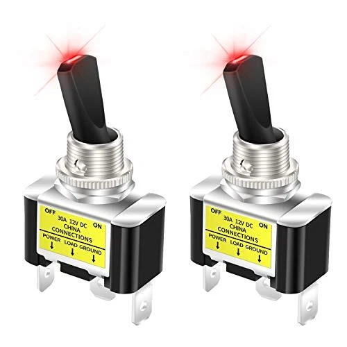 30 Amp Heavy Duty DC Toggle Switch 12 Volt 30A Lighted Toggle Switch