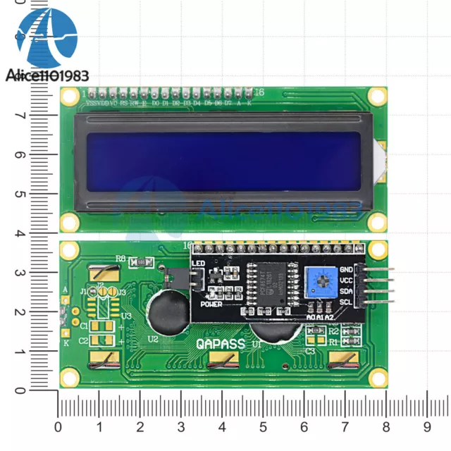 Interface série 5 pièces IIC/I2C/TWI/SP​I1602 16 X 2 module LCD écran bleu