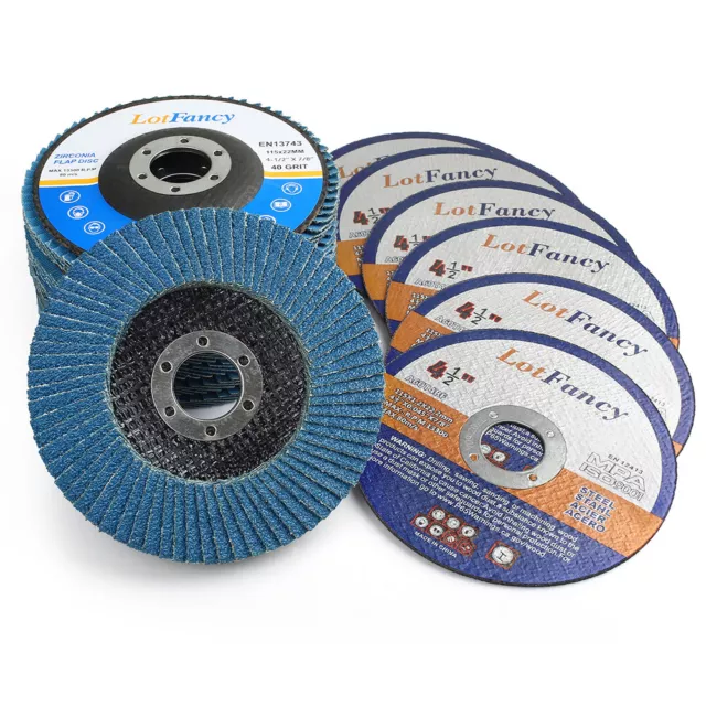 4.5" 4-1/2 Flap Disc 40 60 80 120 Grit Sanding Grinding Wheels Cutting Wheels