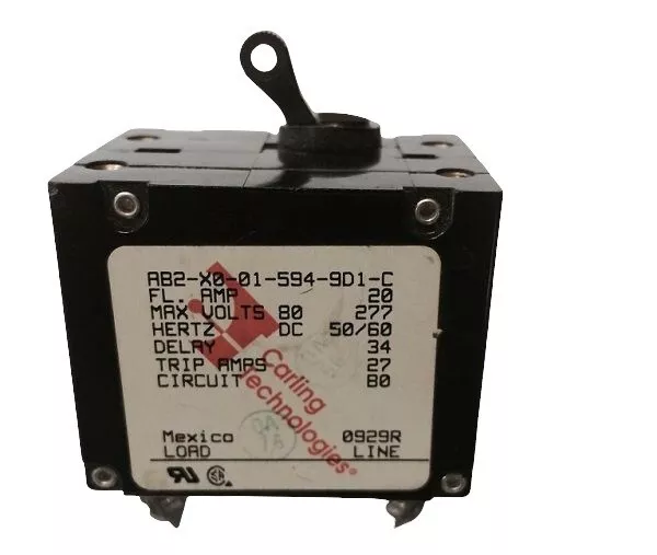 Newmar 30 Amp Double Pole Breaker W/ Black Throw